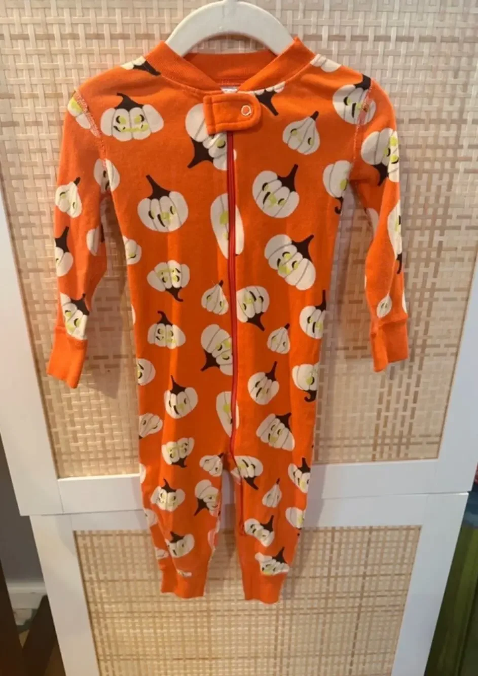 Hanna Andersson Halloween Pumpkin Organic Cotton Zip Sleeper 18-24M 80cm